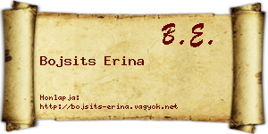 Bojsits Erina névjegykártya